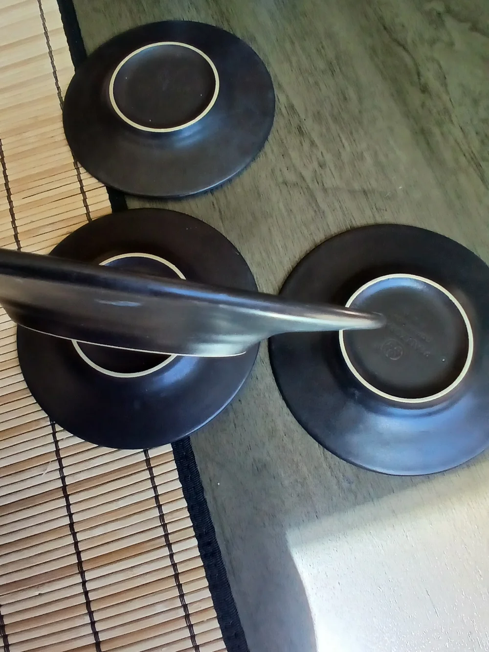 Pfaltzgraff Matte Black Espresso Cup and Saucer Set - Set of 4